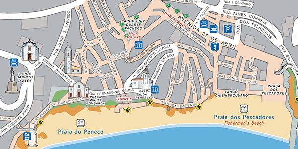 Mapa turístico de Albufeira