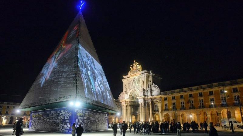 Natal na Praça do Comércio em Lisboa