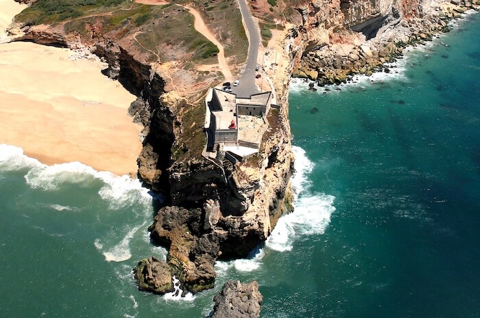 Vista aérea do Farol do Nazaré