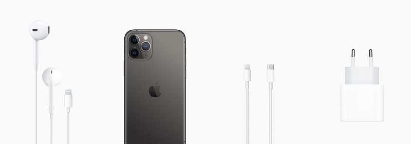 iPhone 11 Pro Max e acessórios de caixa