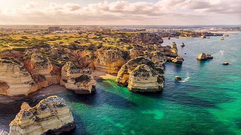 Vista da praia do Algarve